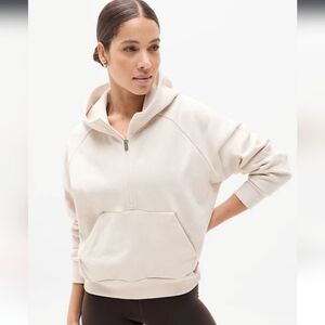 Athleta Cream Half-Zip Hoodie